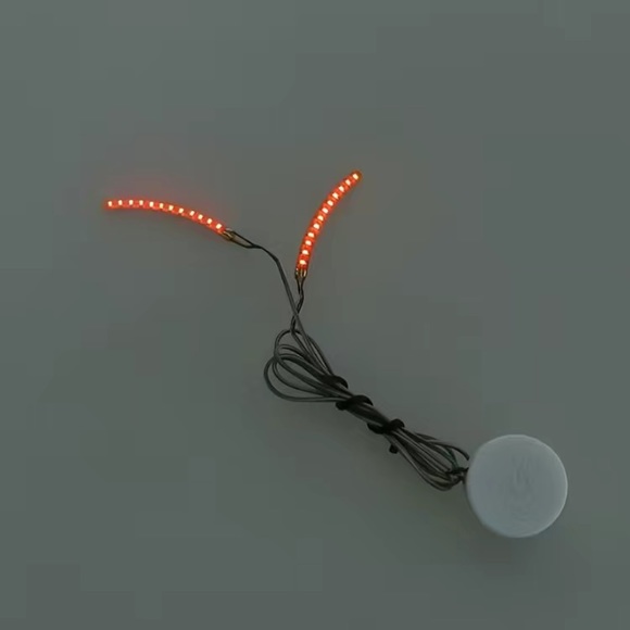 Red LED Light Up Eyelashes Eyeliner Body Jewelry Makeup Stick On 7 Light Modes - Picture 8 of 11